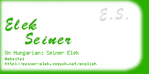 elek seiner business card